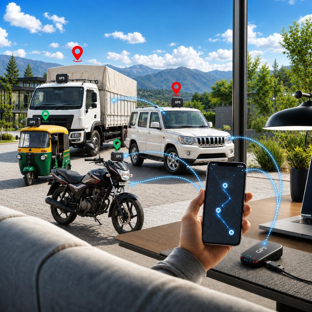 GPS device connected to a car for location monitoring